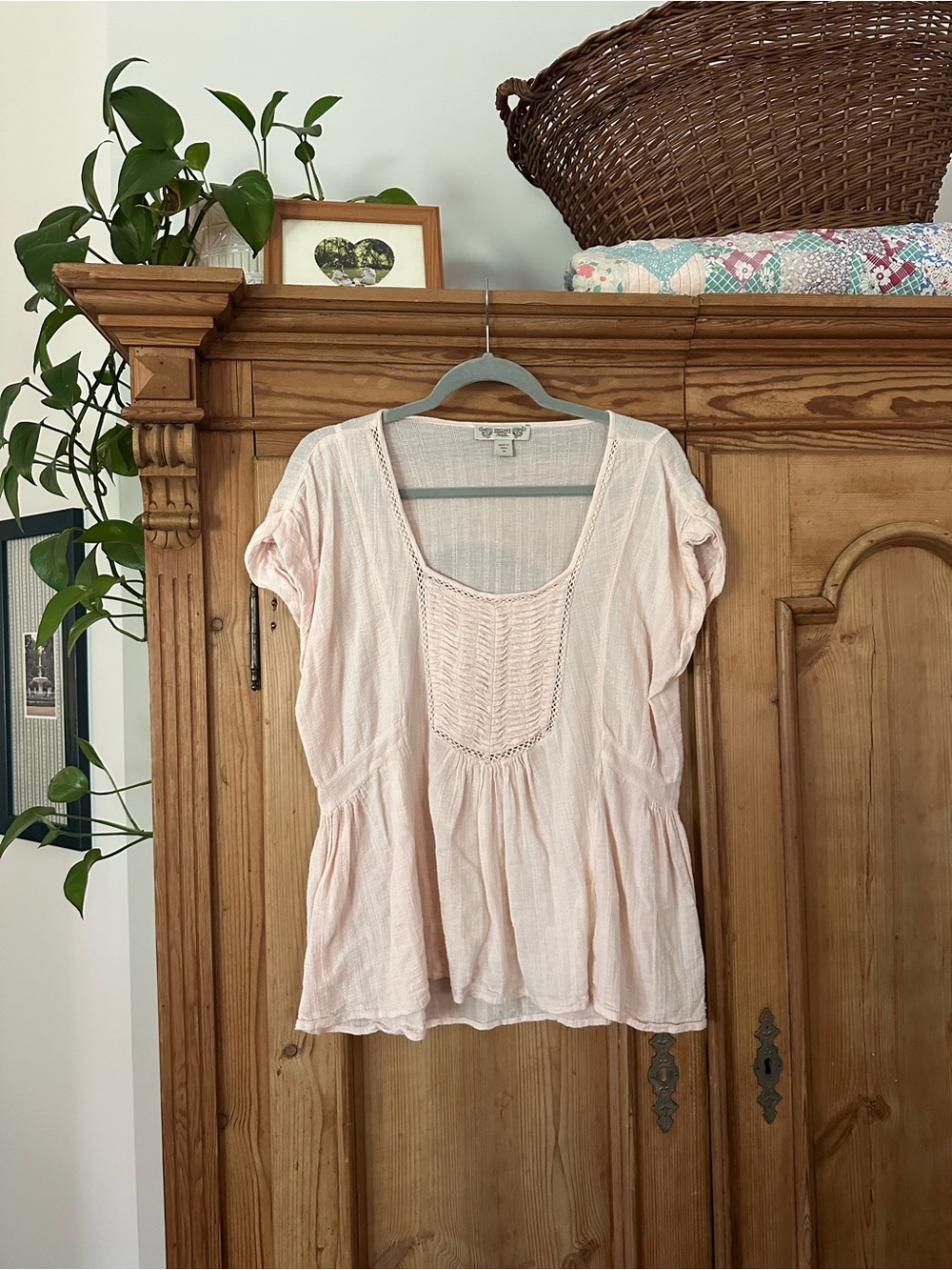 vintage america babydoll blush top